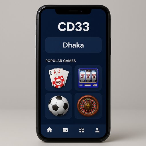CD33 mobile app home screen with Dhaka options