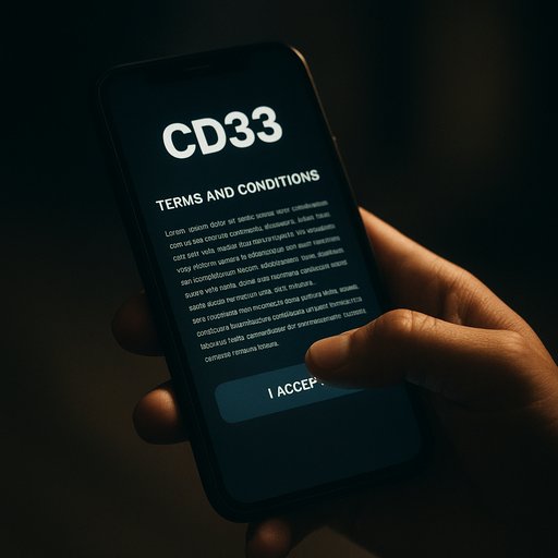 CD33 acceptance screen on device
